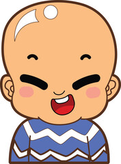 
Variation of kids face from any race. Mongoloid race emoticon. Avatar of boy and girl kids.