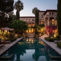Large mansion with pool and garden