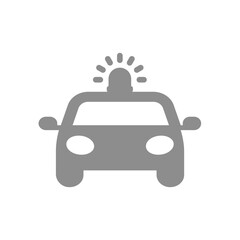 Police car with siren lamp. Simple vector icon.