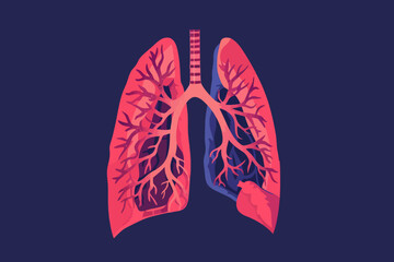 a simple flat illustration of an Lungs, vector graphics
