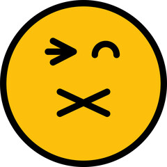 Fototapeta premium Mute Face Emoticon