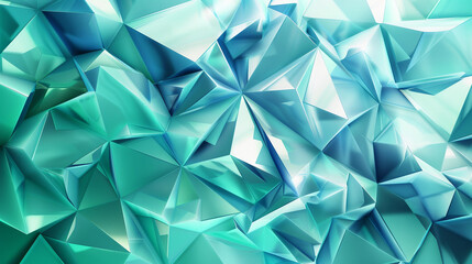 abstract polygonal design of sky blue and emerald green, ideal for an elegant abstract background