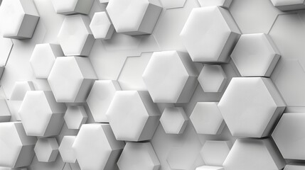 Fototapeta na wymiar A white and grey hexagonal pattern background design with overlapping hexagon geometric elements. Medical science technology concept. Modern illustration.