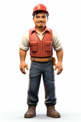 Fototapeta premium Construction worker wearing hardhat and tool belt