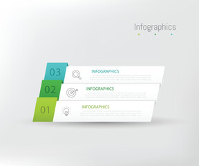 Infographic 3 options design elements for your business data. Vector Illustration.