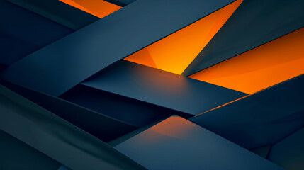 bold geometric shapes of midnight blue and sunset orange, ideal for an elegant abstract background