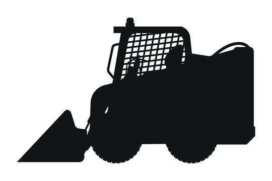 recommend clip art: mini front loader silhouette. Heavy machinery for construction and mining