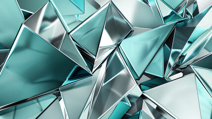 bold geometric shapes of silver and turquoise, ideal for an elegant abstract background