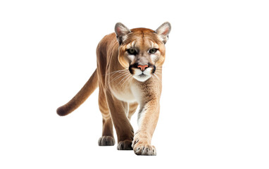 Wild Cougar Graphic Isolated On Transparent Background PNG.