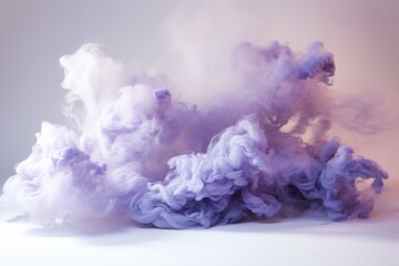 Purple Smoke Isolated On White Background
