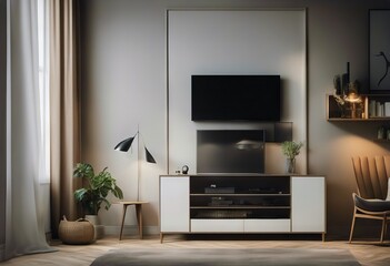 home interior 3d background poster close Mockup render