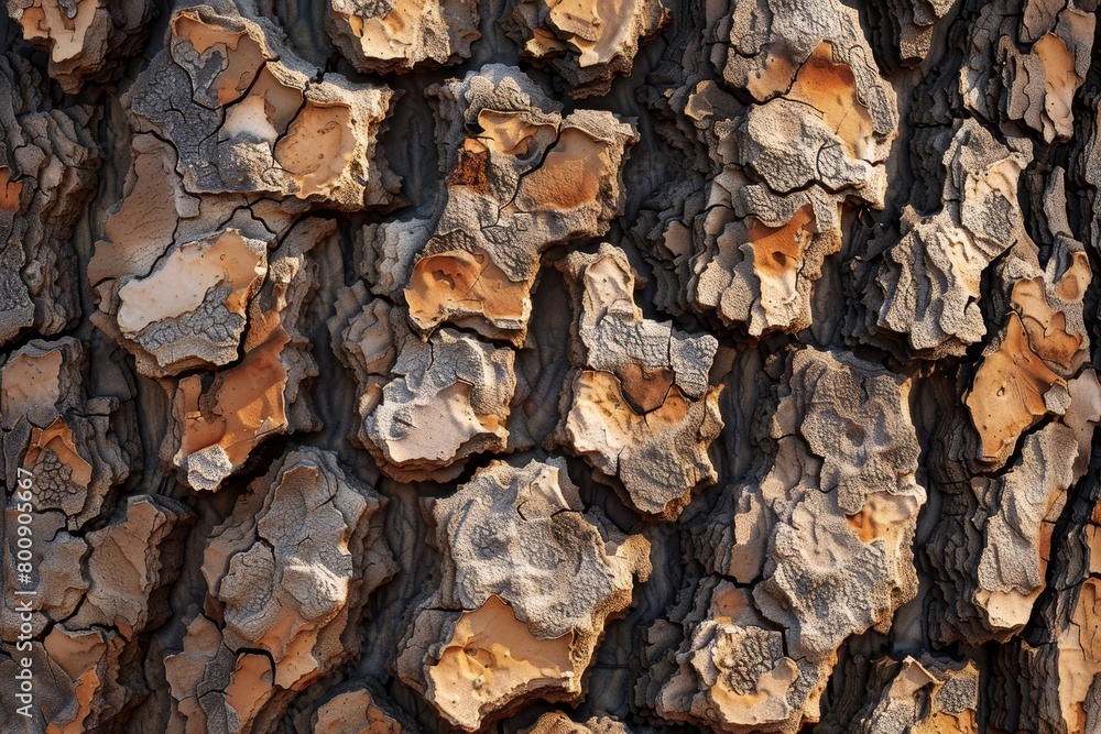 Poster the bark of a tree is rough and has many cracks