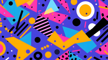 Fototapeta premium Digital retro fabric print geometric pattern graphics poster background