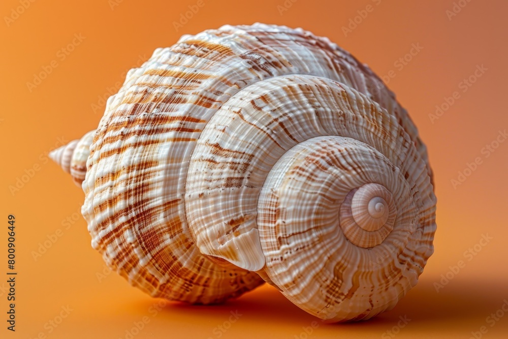 Poster a close up of a shell with a spiral pattern