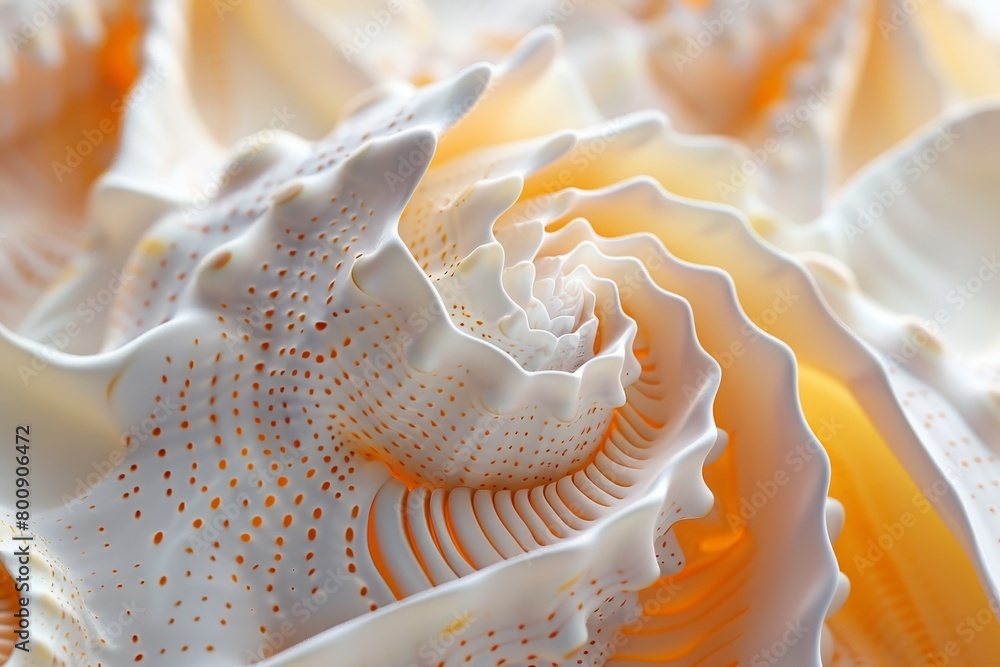 Poster a close up of a shell with a spiral pattern