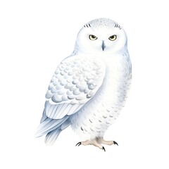 Fototapeta premium A beautiful watercolor painting of a snowy owl
