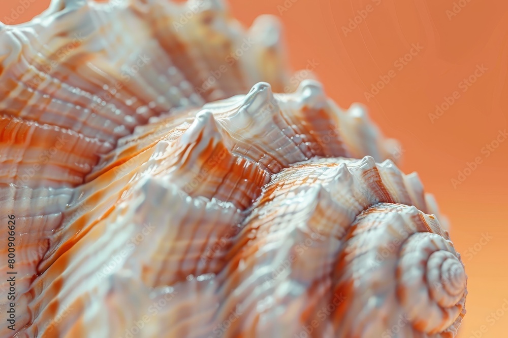 Poster a close up of a shell with a spiral pattern