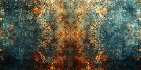 Blue and orange grunge texture background