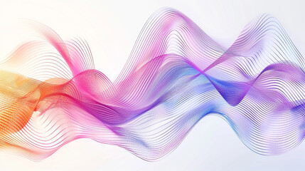 Marvel at the wonder of technology with wondrous gradient lines in a single wave style isolated on solid white background