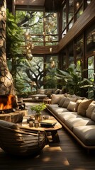 Obraz premium The Ultimate Luxury Living Room: A Tropical Oasis in Your Home