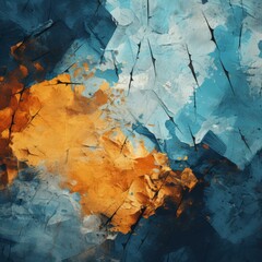Fototapeta premium Blue and orange abstract painting
