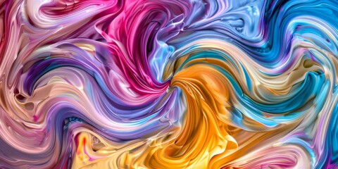 Fototapeta premium Colorful abstract painting with vibrant swirls of color