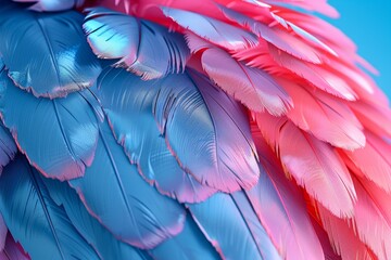 Obraz premium A colorful bird's wing with blue, red, and yellow feathers