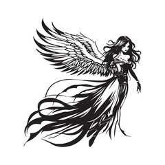 illustration of an angel on white background