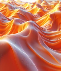 Fototapeta premium Abstract orange wavy textured background