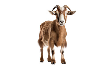 Grazing Goat Isolated On Transparent Background PNG.