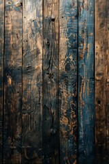 Fototapeta premium Blue and brown wooden fence planks
