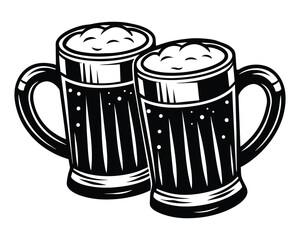 Two toasting cold drink mugs 