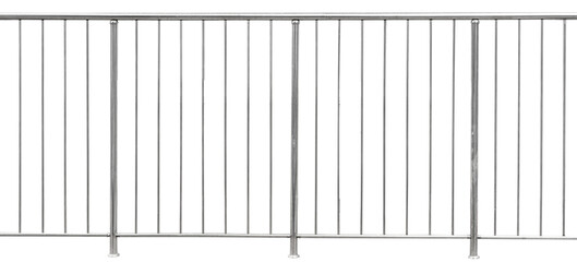 Chromium metal fence with handrail