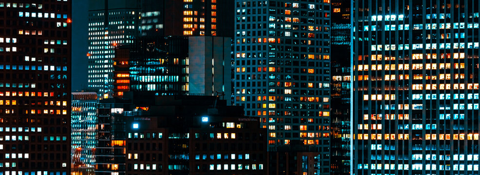 Skyscrapers facades in Minato, Tokyo, Japan