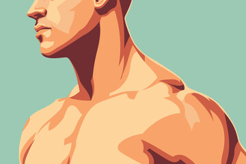 a simple flat illustration of an Shoulder, vector graphics