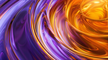 dynamic circular swirls of deep amber and lavender, ideal for an elegant abstract background