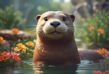 happy otter