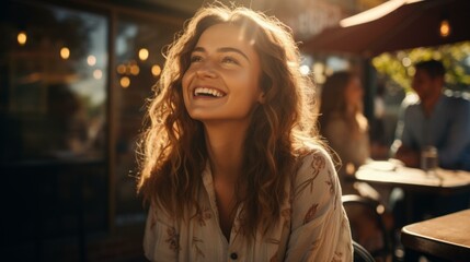 Portrait of a beautiful young woman smiling