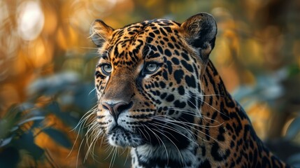 Obraz premium A jaguar in the wild with blurred background