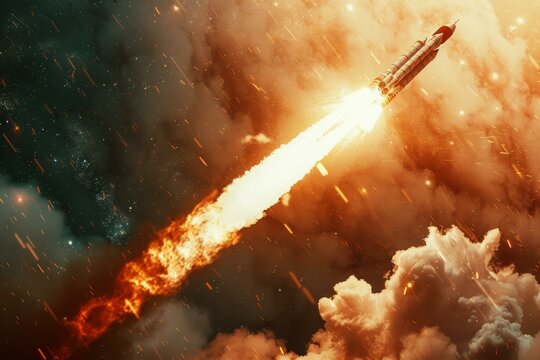 Rocket launch into space
