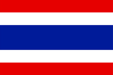 The flag of Thailand. Flag icon. Standard color. Vector illustration