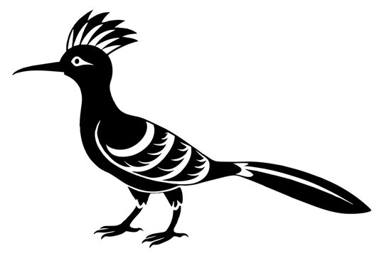 recommend clip art: Hoopoe silhouette vector illustration isolated on white background 