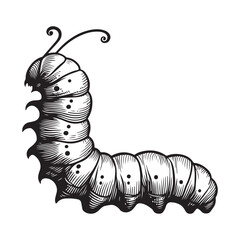 Line art of green caterpillar or green worm vector