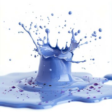 Blue liquid splash with droplets