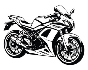 Motor Bike icon vector line art design