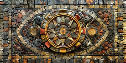 Obraz premium Mosaic depicting the history of the Roman Empire