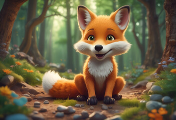 red fox in the grass