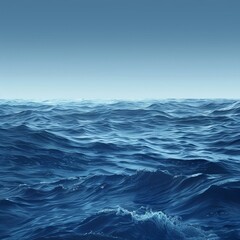 Deep blue ocean with rough surface