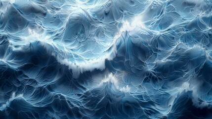 Obraz premium Blue and white ocean waves with a painterly style