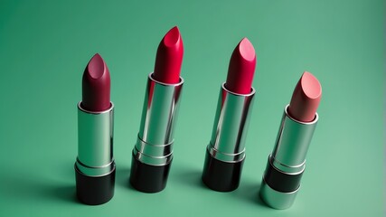 lipstick variation on green background from Generative AI
